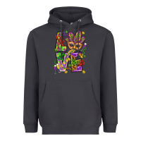 Smoke Mardi Gras love Heavyweight Hoodie - HowdyJamesFarm