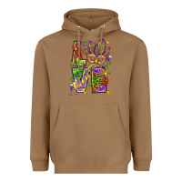 Toasted Coconut Mardi Gras love Heavyweight Hoodie - HowdyJamesFarm