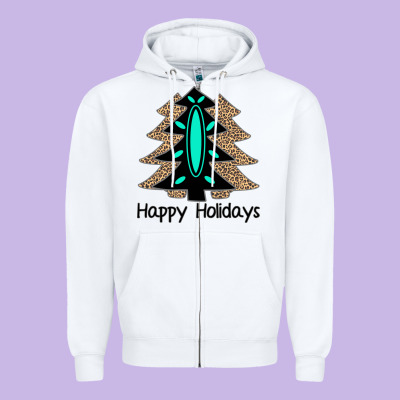 Happy Holidays Tree Zipper Hoodie Designed By Bettercallsaul