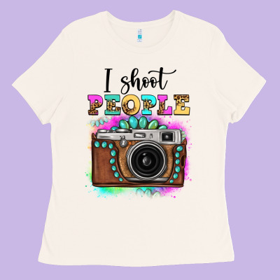 I Shoot People Tie Dye Gemstone Vintage Camera Ladies Tee Designed By Fadigitalartstudio