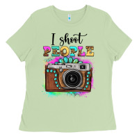 Matcha i shoot people tie dye gemstone vintage camera Ladies Tee - FaDigitalArtStudio