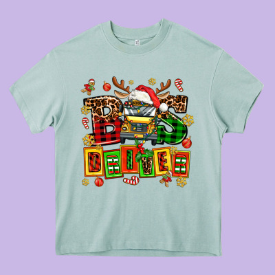 Bus Driver Chrıstmas Heavy Core Tee Designed By Adodesignshop