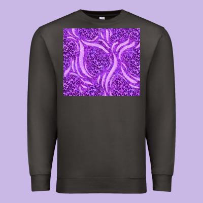 Purple Glitter With Leopard Pattern Premium Sweatshirt Designed By Tumblerdesignbyshophia