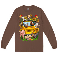 Chestnut farm animals with school bus Long Sleeve Tee - NancyCooperArtShop