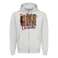 Dove Grey Merry Christmas Hairdresser Zipper Hoodie - Bettercallsaul