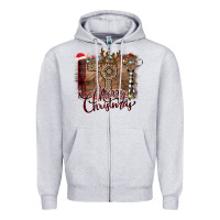 Heather Grey Merry Christmas Hairdresser Zipper Hoodie - Bettercallsaul