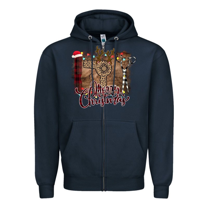 Merry Christmas Hairdresser Zipper Hoodie by Bettercallsaul | Teevron
