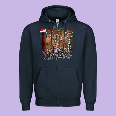Merry Christmas Hairdresser Zipper Hoodie Designed By Bettercallsaul