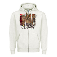 Oatmeal Heather Merry Christmas Hairdresser Zipper Hoodie - Bettercallsaul