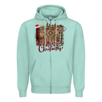 Seafoam Merry Christmas Hairdresser Zipper Hoodie - Bettercallsaul