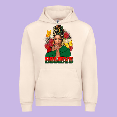 Believe Black Woman Urban Hoodie Designed By Fadigitalartstudio
