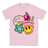 Bubblegum Pink smiley face and school elementary Classic Tee - MaliasSmallBusiness