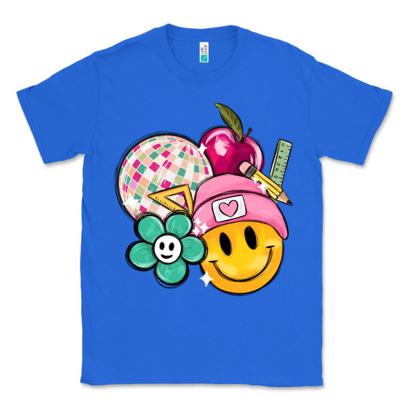 Smiley Face And School Elementary Classic Tee by MaliasSmallBusiness | Teevron