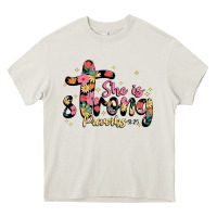 Cream she is strong proverbs 31 25 Heavy Core Tee - JahusDesignShop