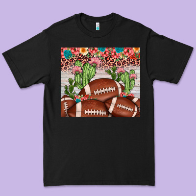 Football Leopard Cactus Premium Tee Designed By Jahusdesignshop