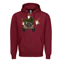 Burgundy Gnomes Truck Car  Christmas Zipper Hoodie - Bettercallsaul
