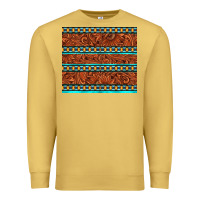 Antique Gold tooled leather and aztec Premium Sweatshirt - TumblerDesignByShophia