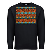 Black tooled leather and aztec Premium Sweatshirt - TumblerDesignByShophia