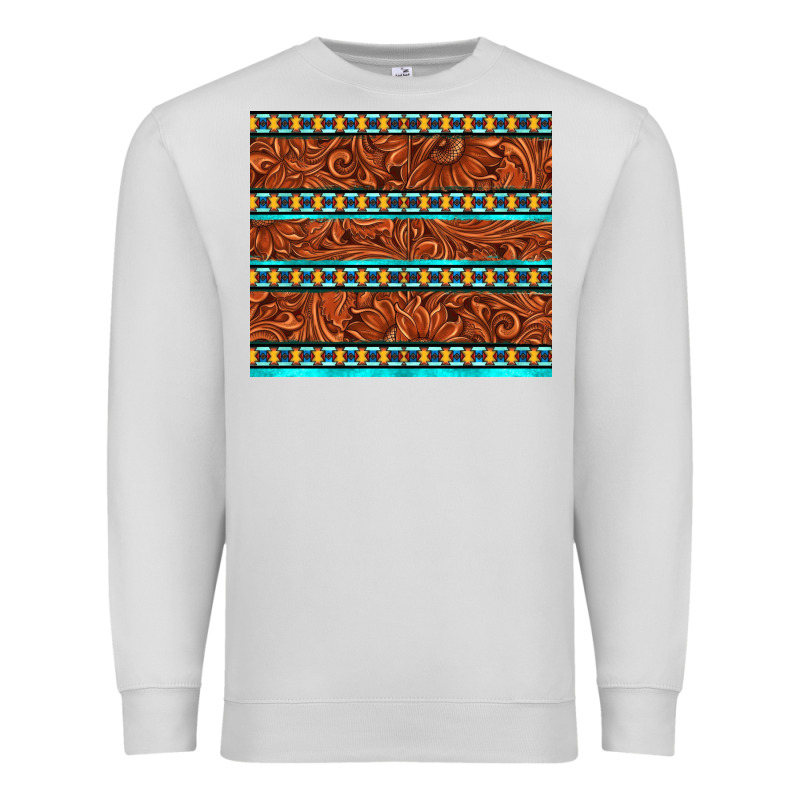 Tooled Leather And Aztec Premium Sweatshirt by TumblerDesignByShophia | Teevron