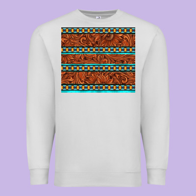 Tooled Leather And Aztec Premium Sweatshirt Designed By Tumblerdesignbyshophia