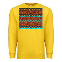 Lemon tooled leather and aztec Premium Sweatshirt - TumblerDesignByShophia