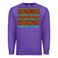 Purple tooled leather and aztec Premium Sweatshirt - TumblerDesignByShophia