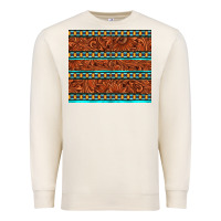 Sandshell tooled leather and aztec Premium Sweatshirt - TumblerDesignByShophia