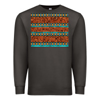 Smoke tooled leather and aztec Premium Sweatshirt - TumblerDesignByShophia