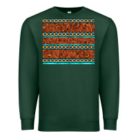 Sports Green tooled leather and aztec Premium Sweatshirt - TumblerDesignByShophia