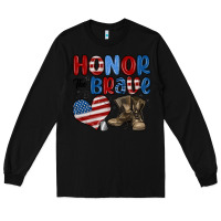 Black honor the brave Long Sleeve Tee - MaliasSmallBusiness