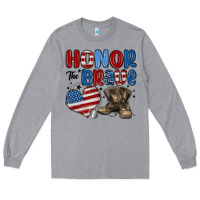 Heather Grey honor the brave Long Sleeve Tee - MaliasSmallBusiness