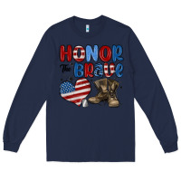 Navy honor the brave Long Sleeve Tee - MaliasSmallBusiness