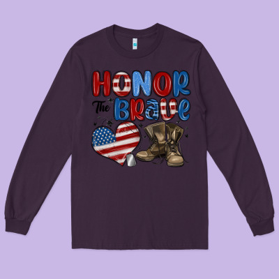 Honor The Brave Long Sleeve Tee Designed By Maliassmallbusiness