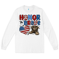 White honor the brave Long Sleeve Tee - MaliasSmallBusiness