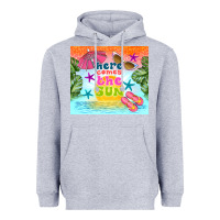 Heather Grey here comes the sun Heavyweight Hoodie - TumblerDesignByShophia