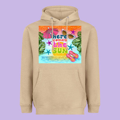 Here Comes The Sun Heavyweight Hoodie Designed By Tumblerdesignbyshophia