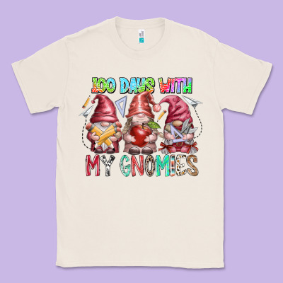 100 Days With My Gnomies Classic Tee Designed By Racoondesign