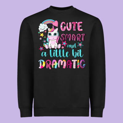 Cute Smart And A Little Bit Dramatic With Unicorn Heavyweight Sweatshirt Designed By Nancycooperartshop