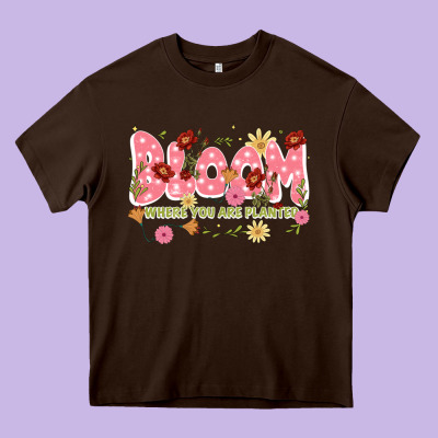 Bloom Where You Are Planted Heavy Core Tee Designed By Jahusdesignshop