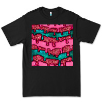 Black valentines day leopard and turquoise gemstone seamless pattern Premium Tee - BundleAndBundleShop
