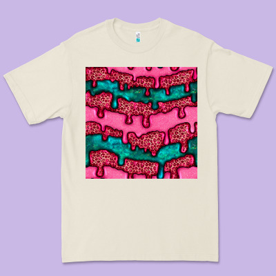 Valentines Day Leopard And Turquoise Gemstone Seamless Pattern Premium Tee Designed By Bundleandbundleshop