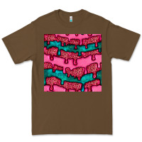 Cacao valentines day leopard and turquoise gemstone seamless pattern Premium Tee - BundleAndBundleShop