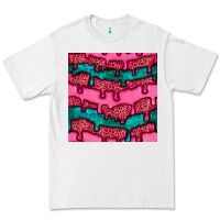 White valentines day leopard and turquoise gemstone seamless pattern Premium Tee - BundleAndBundleShop
