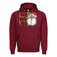 Burgundy Ho Ho Ho Santa Zipper Hoodie - Bettercallsaul