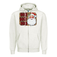 Oatmeal Heather Ho Ho Ho Santa Zipper Hoodie - Bettercallsaul