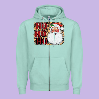 Ho Ho Ho Santa Zipper Hoodie Designed By Bettercallsaul