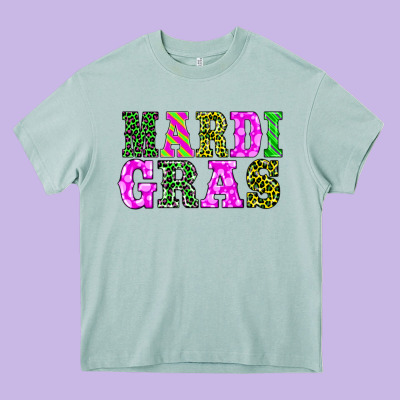 Mardi Gras Heavy Core Tee Designed By Barkaloodesign