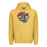 Antique Gold Football ball leopard glitter Premium Hoodie - HowdyJamesFarm