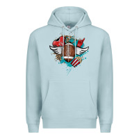 Blue Mist Football ball leopard glitter Premium Hoodie - HowdyJamesFarm