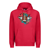 Cardinal Football ball leopard glitter Premium Hoodie - HowdyJamesFarm